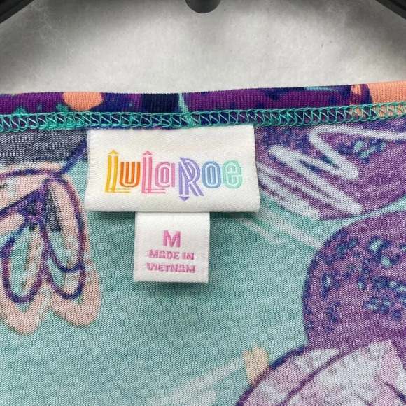 LulaRoe Disney Shirt Womens Sz M Green Purple Irma Minnie Mouse Round Neck Tunic - Picture 7 of 9